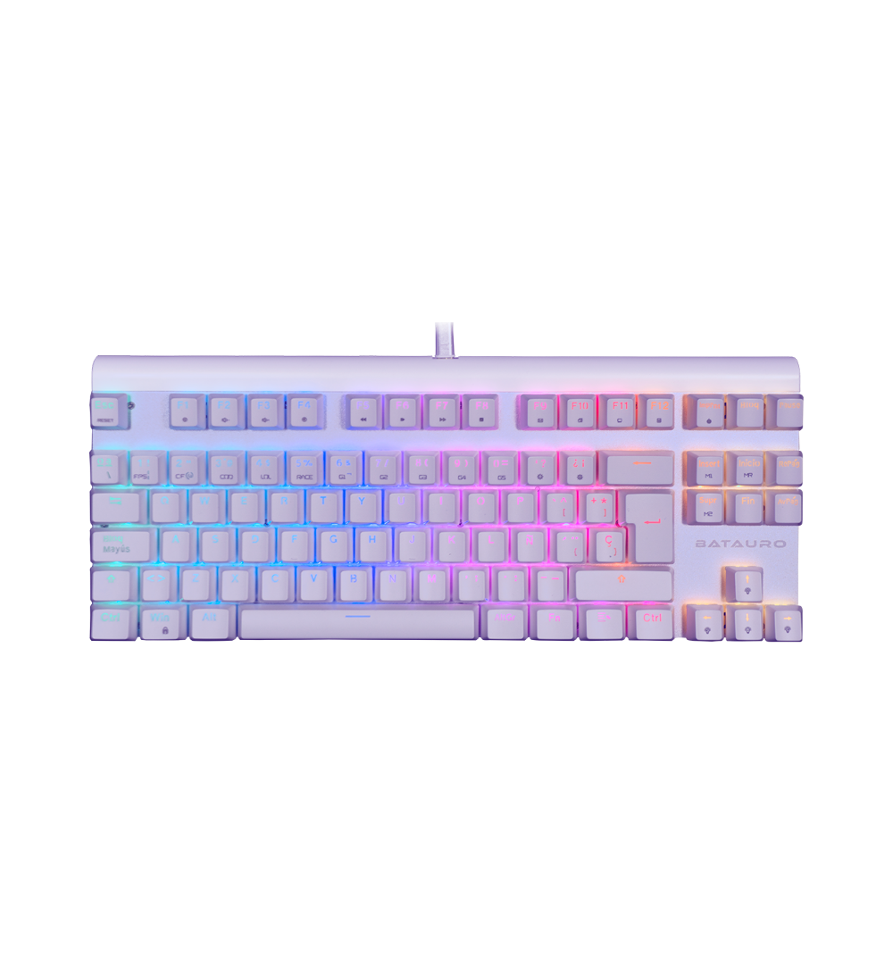 Aubrac - Teclado Gamer Batauro TKL Aurbac Mecánico Switch Red / Blanco