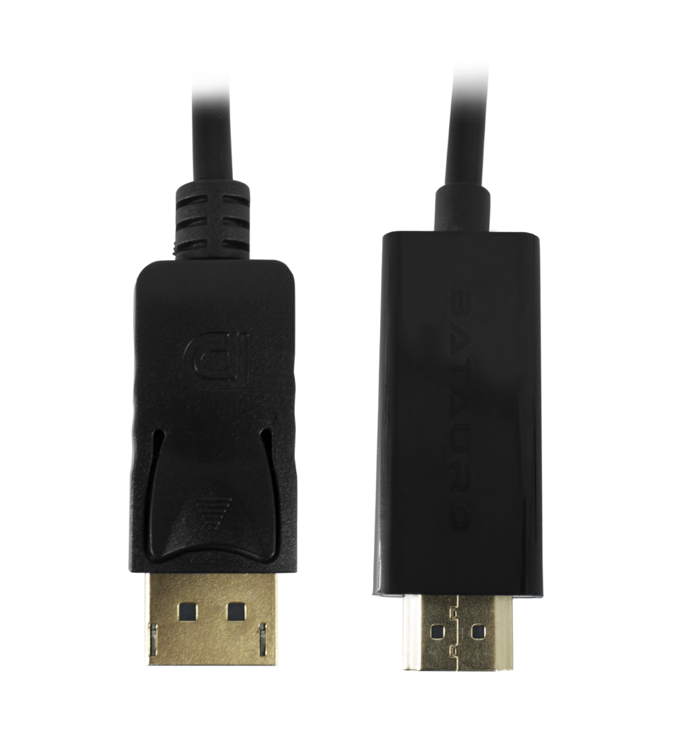 Cable de Video Batauro Displayport Macho a HDMI Macho 1080P 1.8 Metros Negro
