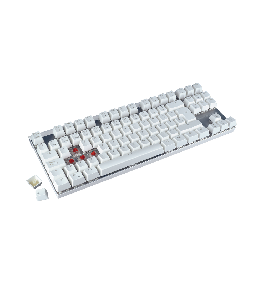 Aubrac - Teclado Gamer Batauro TKL Aurbac Mecánico Switch Red / Blanco