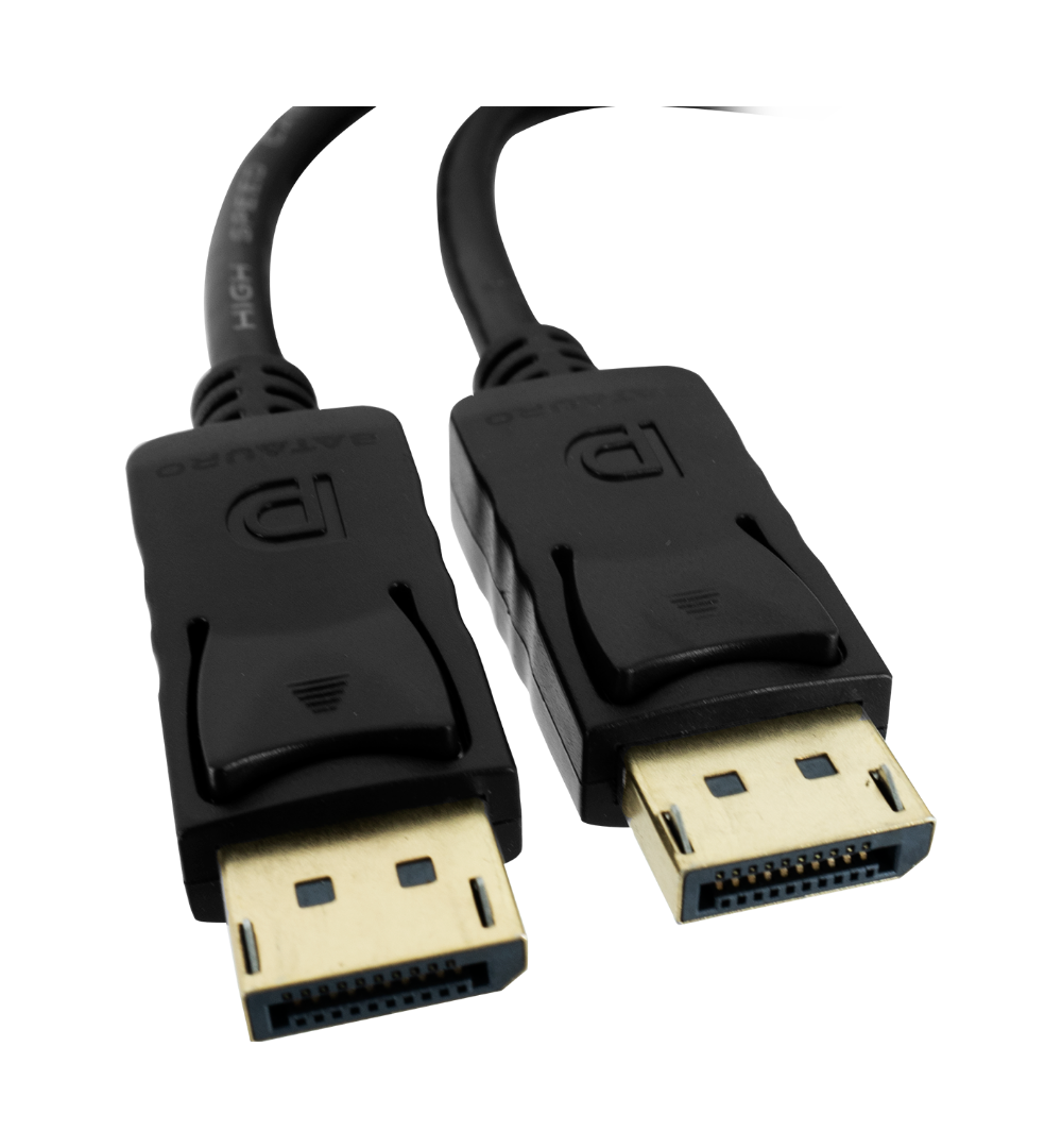 Cable de Video Batauro Displayport Macho a Macho 4K 2 Metros Negro
