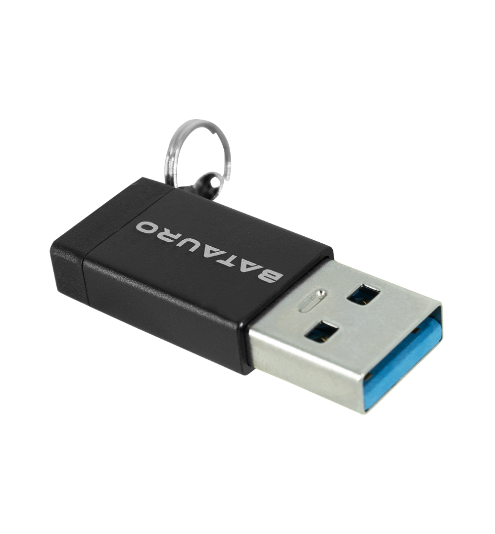 Adaptador de Datos Batauro USB 3.0 a USB-C Negro