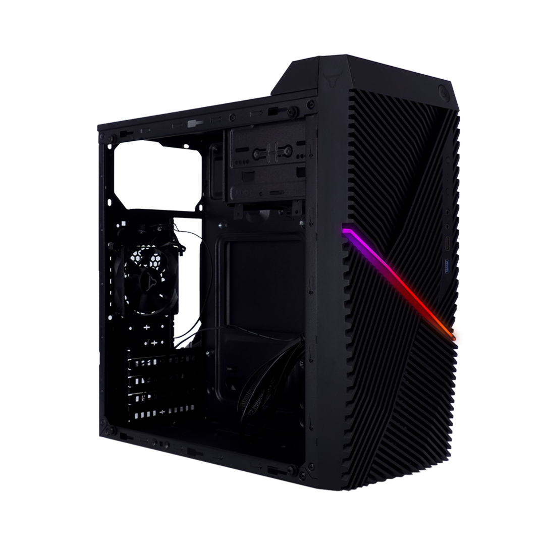 Gabinete Batauro Thanos Micro ATX RGB Sin Fuente Negro