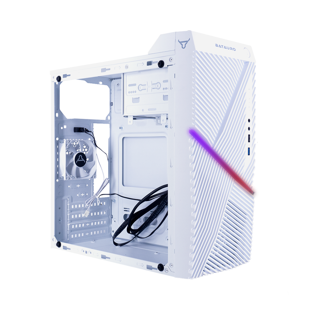 Gabinete Batauro Thanos Micro ATX RGB Sin Fuente Blanco