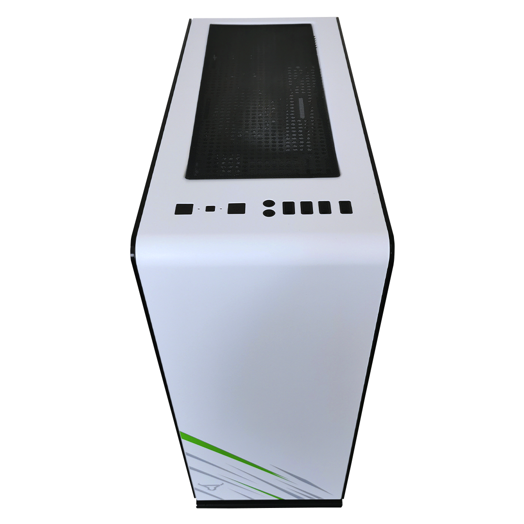 Artcas WGR - Full ATX ARGB Dual Ring USB 3.0 Vidrio Templado Dual Blanco Verde