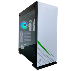 Artcas WGR - Full ATX ARGB Dual Ring USB 3.0 Vidrio Templado Dual Blanco Verde