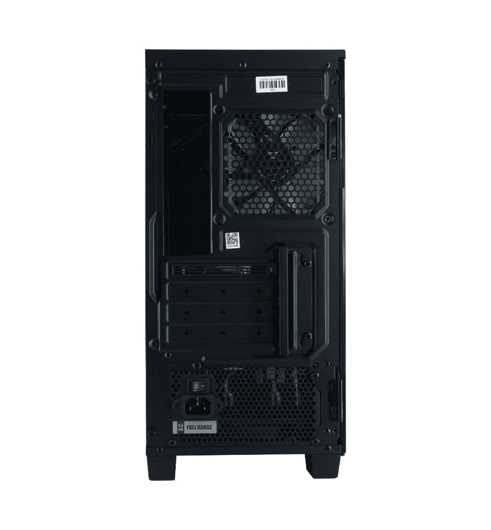 Gabinete Batauro Enfiniti Micro ATX ARGB Dual Ring USB 3.0 Vidrio Templado Negro incluye Fuente 450W