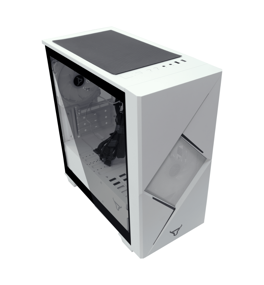 Enfiniti - Blanco - ITX/ Micro ATX Dual Ring USB 3.0 Vidrio Templado Incluye Fuente 450W