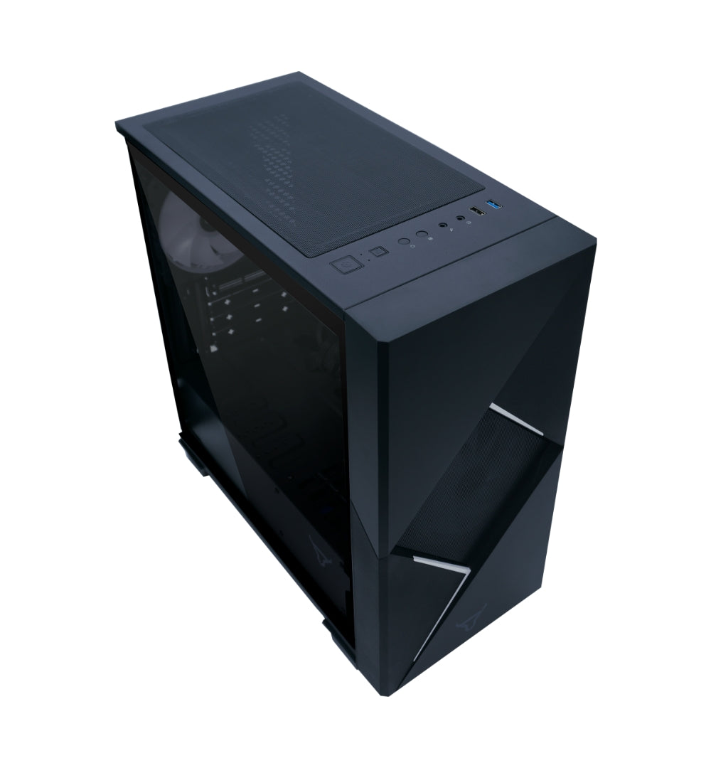 Gabinete Batauro Enfiniti Micro ATX ARGB Dual Ring USB 3.0 Vidrio Templado Negro incluye Fuente 450W