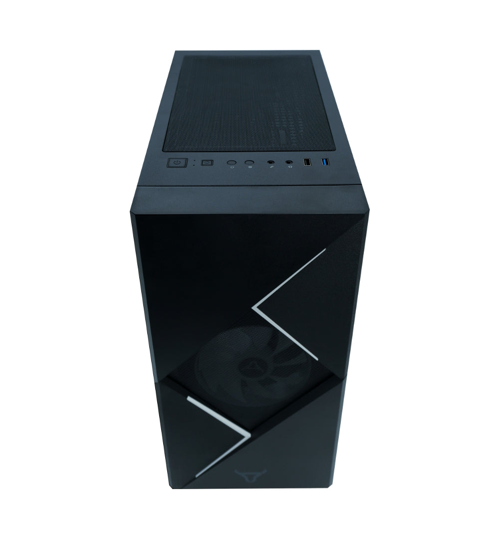 Gabinete Batauro Enfiniti Micro ATX ARGB Dual Ring USB 3.0 Vidrio Templado Negro incluye Fuente 450W