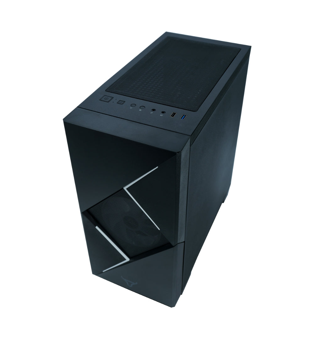 Gabinete Batauro Enfiniti Micro ATX ARGB Dual Ring USB 3.0 Vidrio Templado Negro incluye Fuente 450W