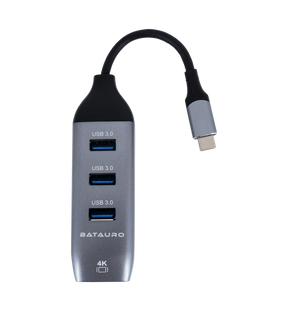 Hub USB-C Batauro 4 x USB 3.0 1 x PD Negro