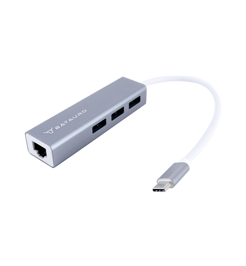 Hub USB-C Batauro 4 x USB 3.0 1 x PD Negro