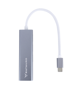 Hub USB-C Batauro 3 x USB3.0 1 x LAN 1000M Gris