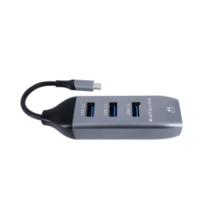 Hub USB-C Batauro 4 x USB 3.0 1 x PD Negro