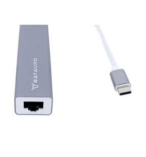 Hub USB-C Batauro 3 x USB3.0 1 x LAN 1000M Gris