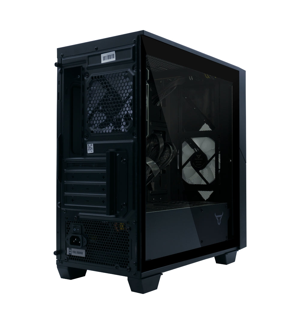 Gabinete Batauro Enfiniti Micro ATX ARGB Dual Ring USB 3.0 Vidrio Templado Negro incluye Fuente 450W