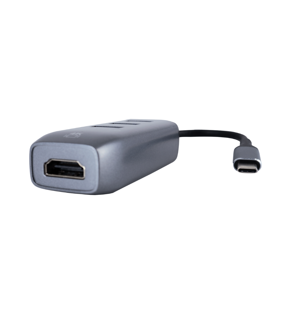 Hub USB-C Batauro 4 x USB 3.0 1 x PD Negro