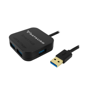 Hub USB Batauro 4 x USB 3.0 HUB Fast Charger BC 1.2 Negro