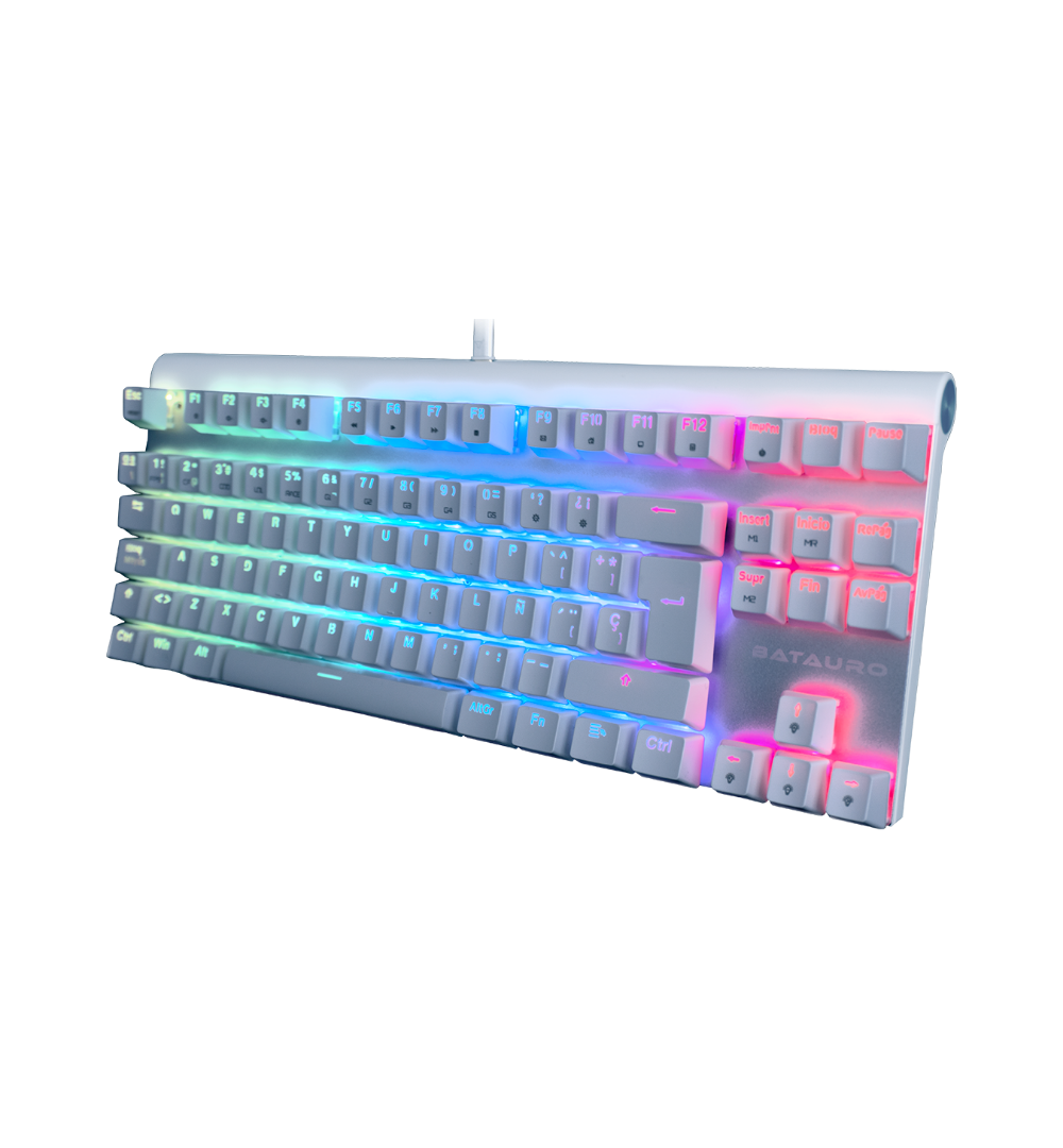 Aubrac - Teclado Gamer Batauro TKL Aurbac Mecánico Switch Red / Blanco