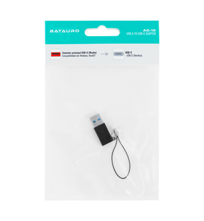 Adaptador de Datos Batauro USB 3.0 a USB-C Negro