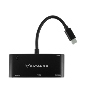 Hub USB-C Batauro 1 x HDMI 1 x VGA 1 x 3.5mm 1 x USB 3.0 1 x PD Negro