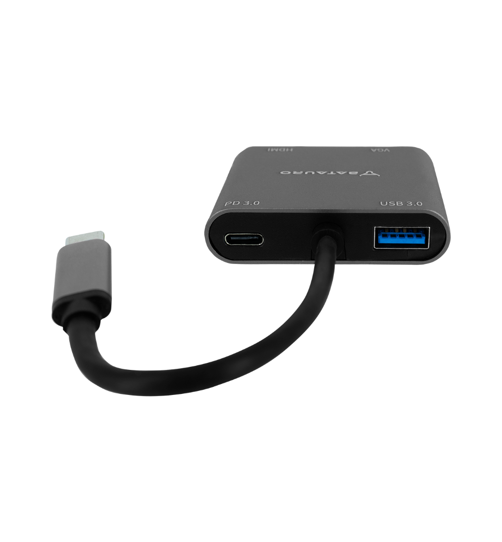 Hub USB-C Batauro 1 x HDMI 1 x VGA 1 x USB 1 x PD Gris