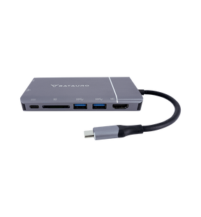 Hub USB-C Batauro 1 x HDMI 1 x VGA 2 x USB 3.0 1 x PD 1 x LAN 1 x SD 1 x 3.5mm Gris