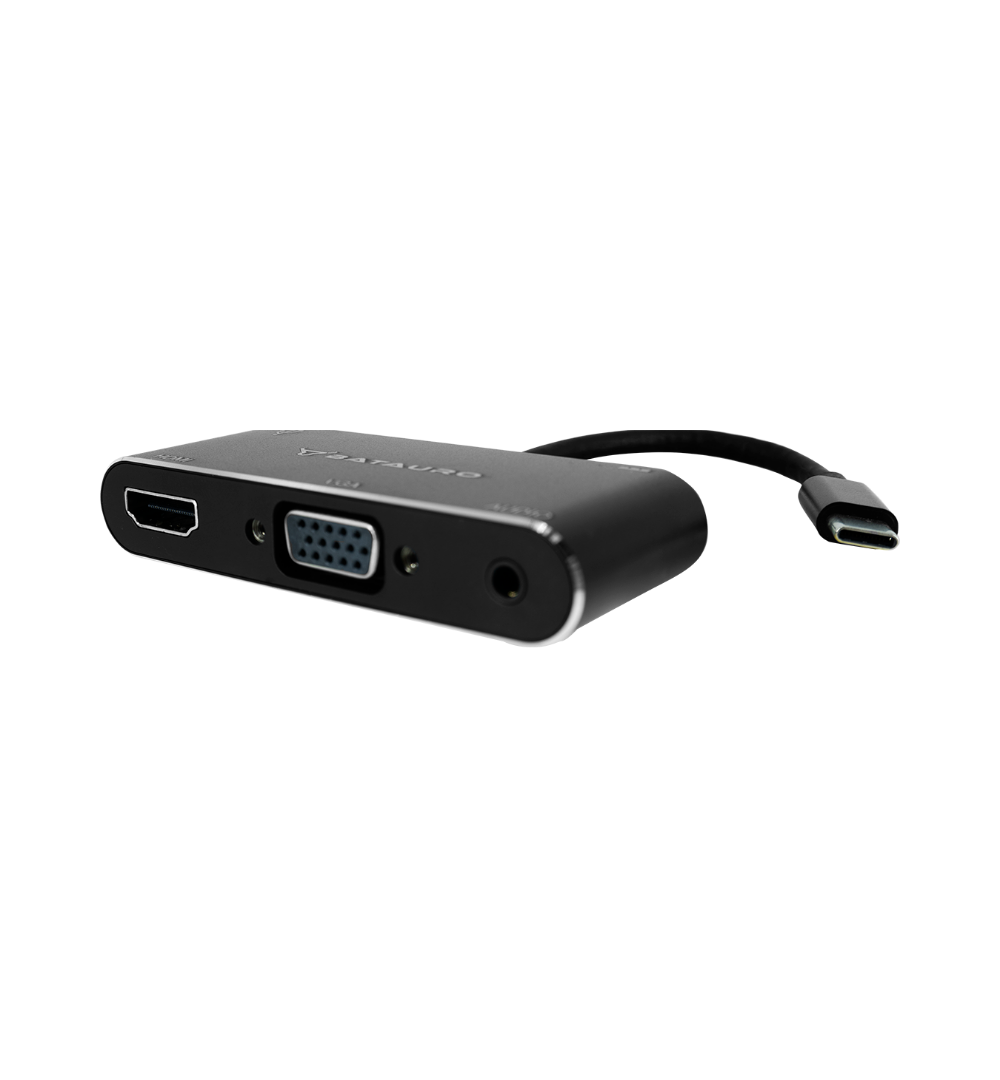 Hub USB-C Batauro 1 x HDMI 1 x VGA 1 x 3.5mm 1 x USB 3.0 1 x PD Negro