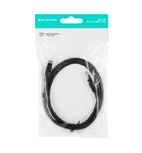 Cable de Red Batauro Cat6 24AWG 7/0.20CCA PVC 1 Metro Negro