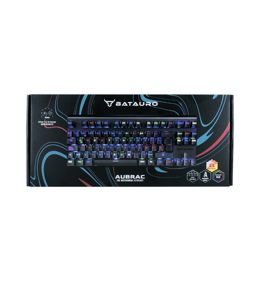 Aubrac - Teclado Gamer Batauro TKL Aurbac Mecánico Switch Red / Blanco