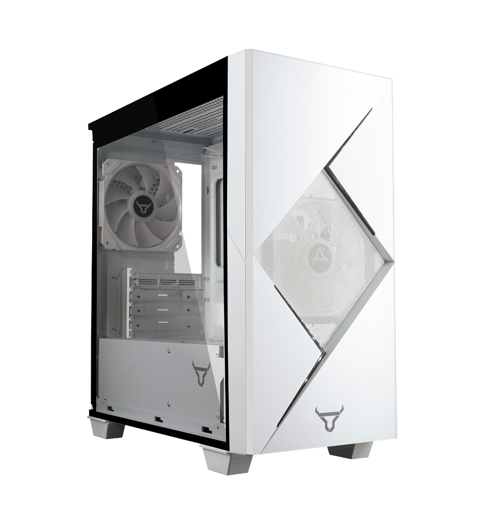 Enfiniti - Blanco - ITX/ Micro ATX Dual Ring USB 3.0 Vidrio Templado Incluye Fuente 450W